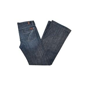 7 For All Mankind 7FAM Dojo Chain Link Flare Wide Jeans 29 Dark Wash U115J-080U